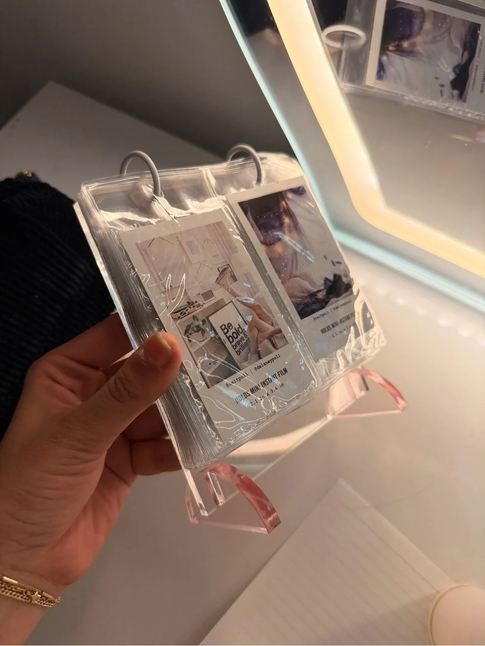 Fujifilm Clear Plastic Instant Photo Display with Pink Stand